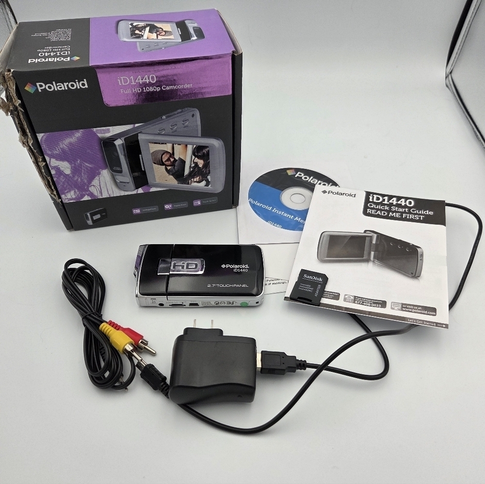 Polaroid Camcorder ID1440-BLK 14MP/4x Digital Zoom HD 1080p Parts ONLY See Descr